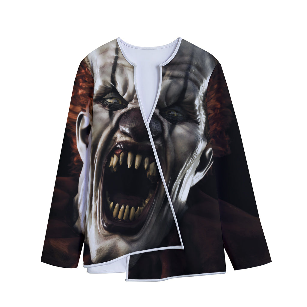 Halloween Clown Print Long Sleeve Short Coat