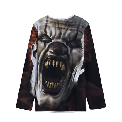 Halloween Clown Print Long Sleeve Short Coat