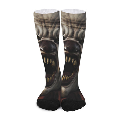 Halloween Clown Print Long Socks