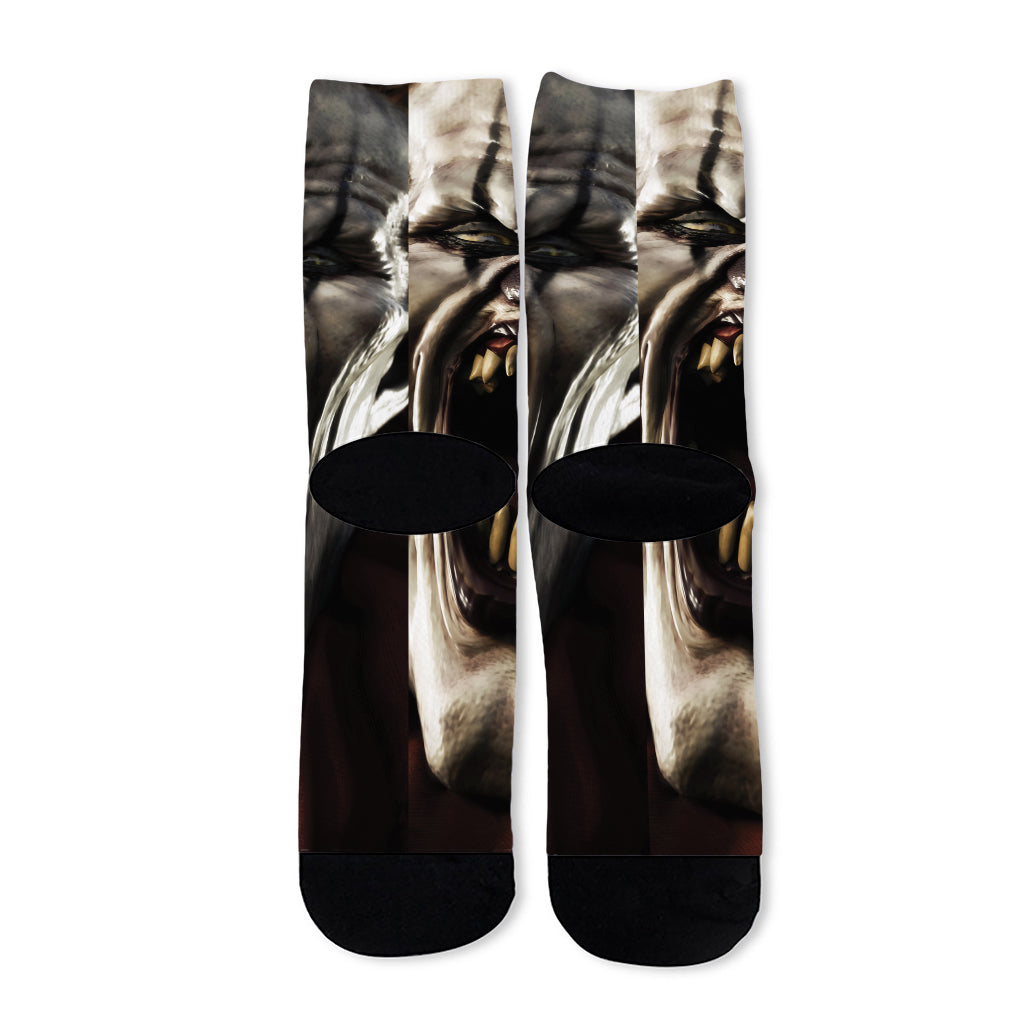 Halloween Clown Print Long Socks