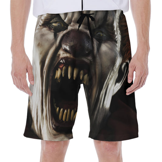 Halloween Clown Print Men's Beach Shorts