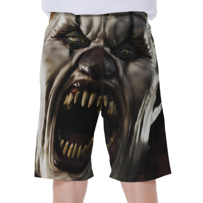 Halloween Clown Print Men's Beach Shorts