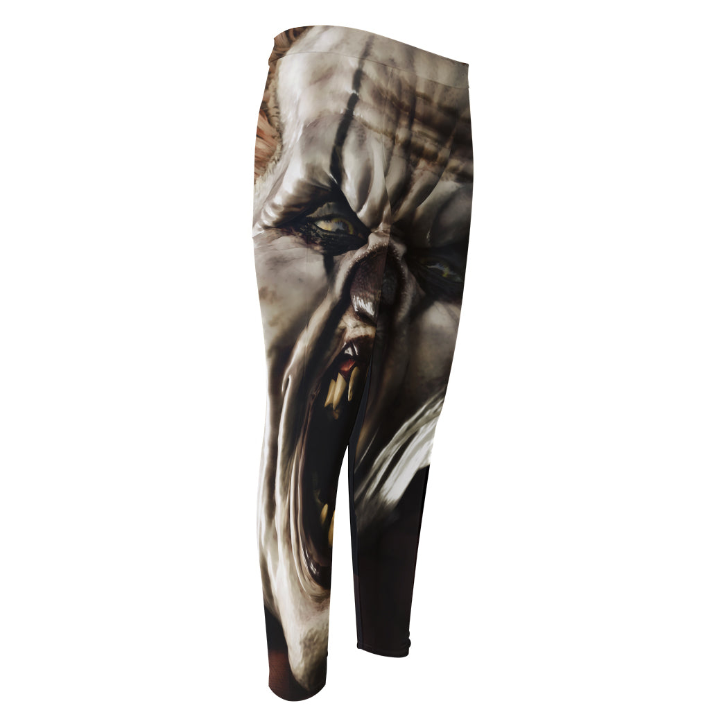 Halloween Clown Print Men's Compression Pants