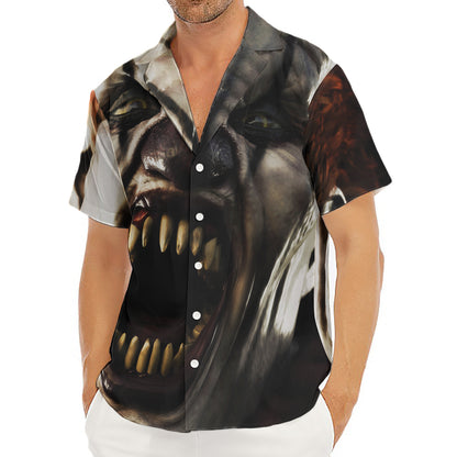 Halloween Clown Print Men's Deep V-Neck Shirt