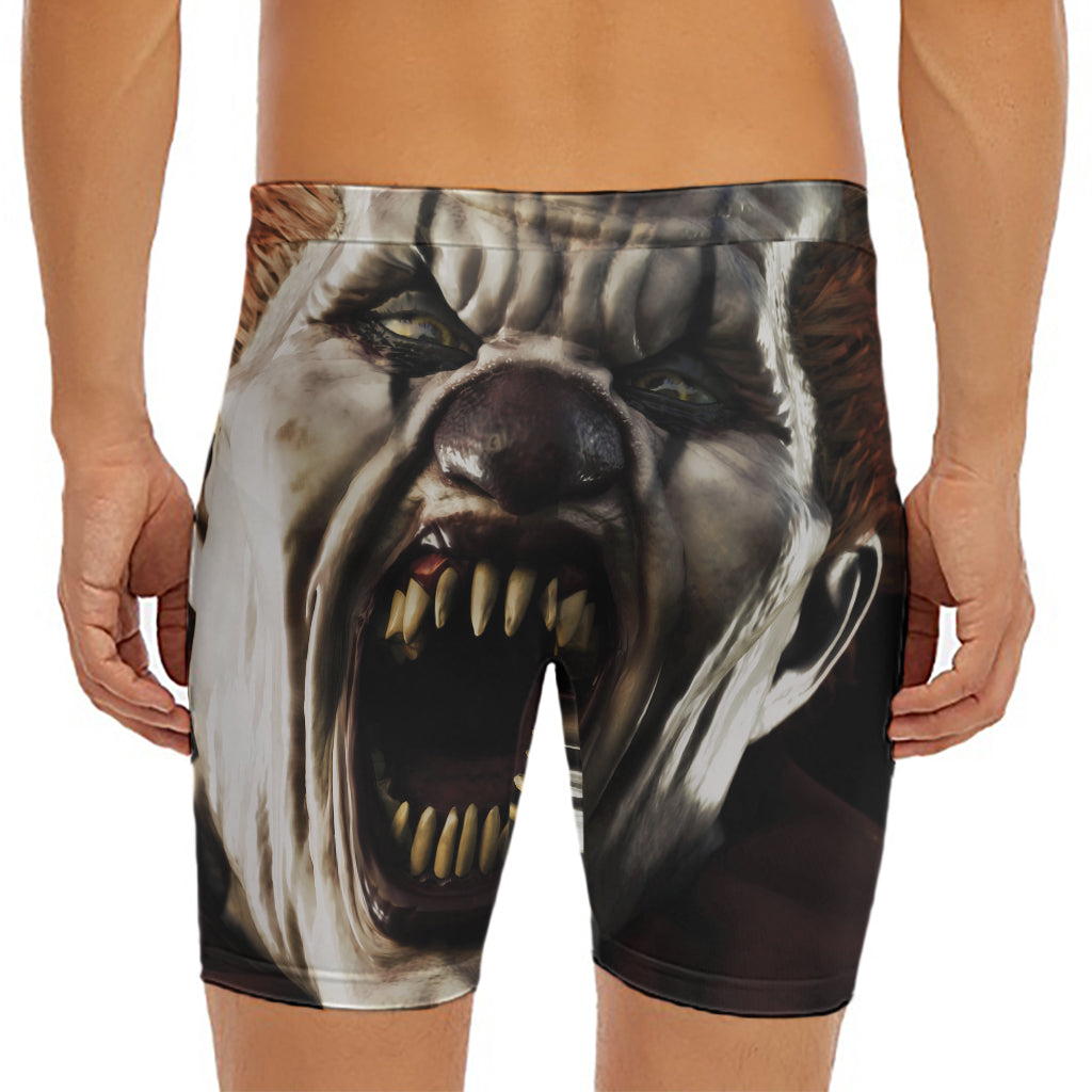 Halloween Clown Print Men's Long Boxer Briefs
