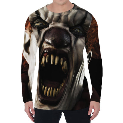 Halloween Clown Print Men's Long Sleeve T-Shirt