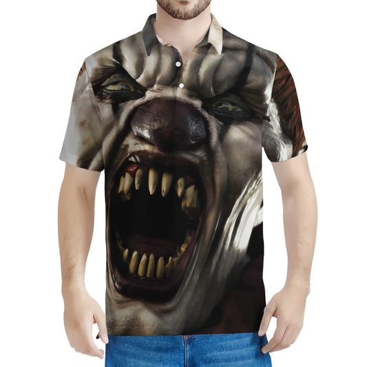 Halloween Clown Print Men's Polo Shirt