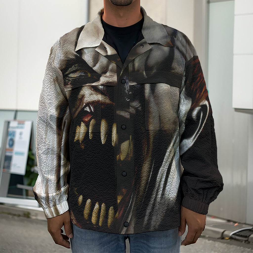 Halloween Clown Print Men's Shirt Jacket