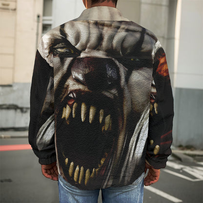Halloween Clown Print Men's Shirt Jacket