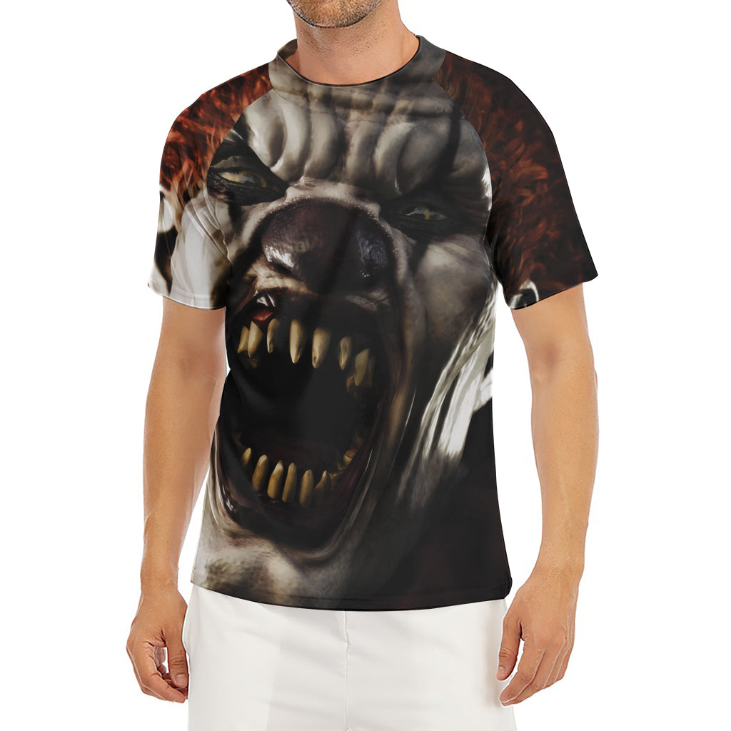 Halloween Clown Print Men's Short Sleeve Rash Guard