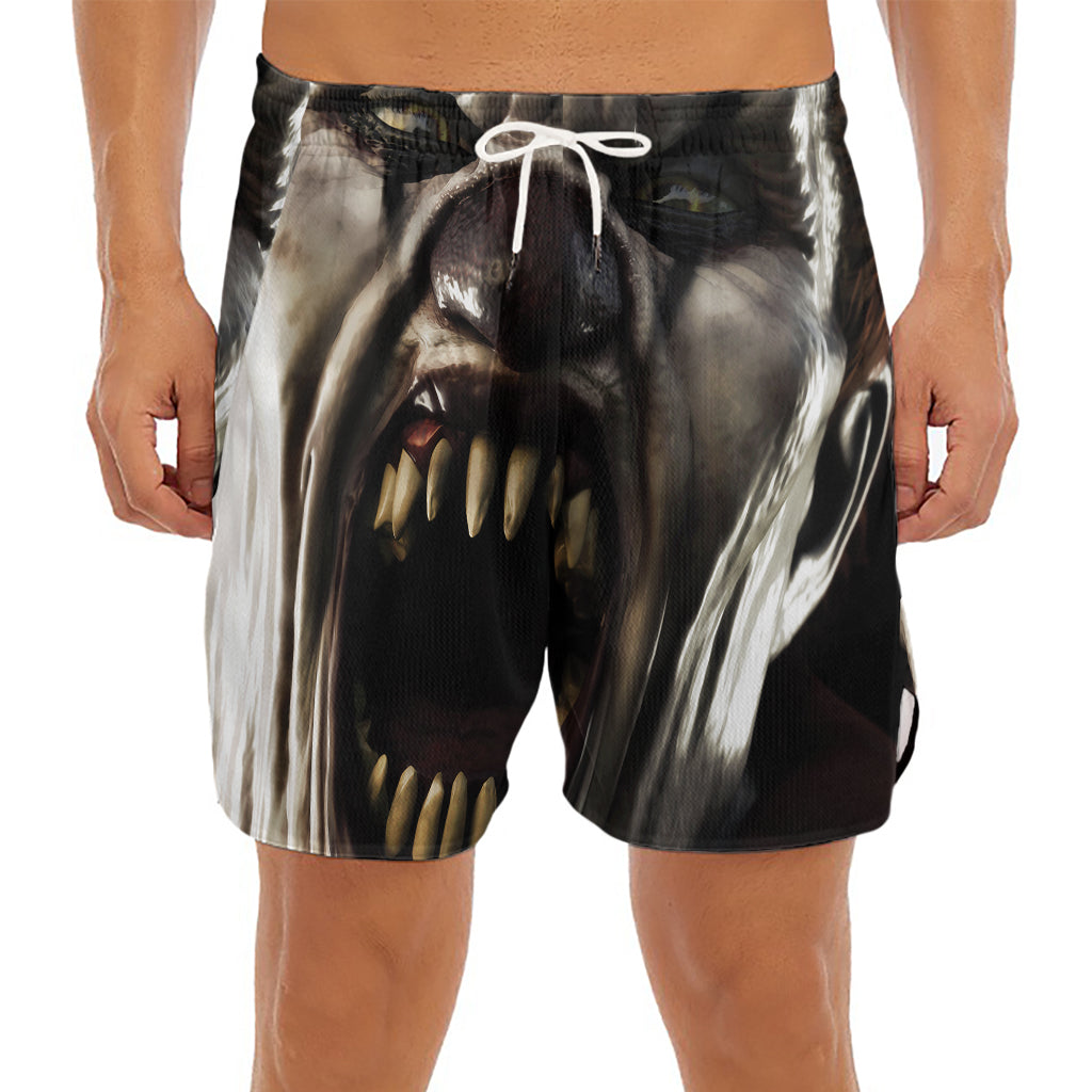 Halloween Clown Print Men's Split Running Shorts