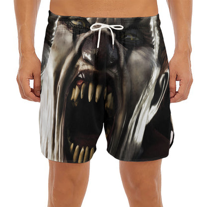 Halloween Clown Print Men's Split Running Shorts