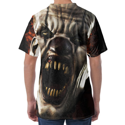 Halloween Clown Print Men's Velvet T-Shirt