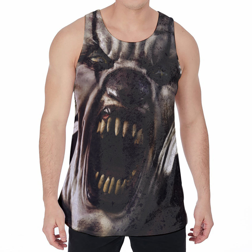 Halloween Clown Print Men's Velvet Tank Top