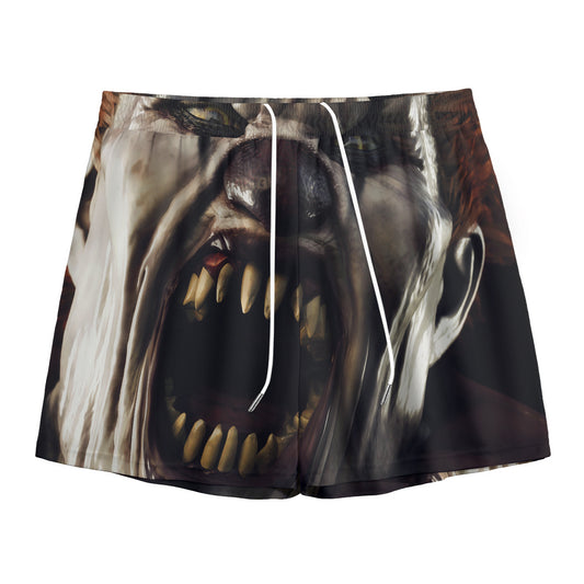 Halloween Clown Print Mesh Shorts