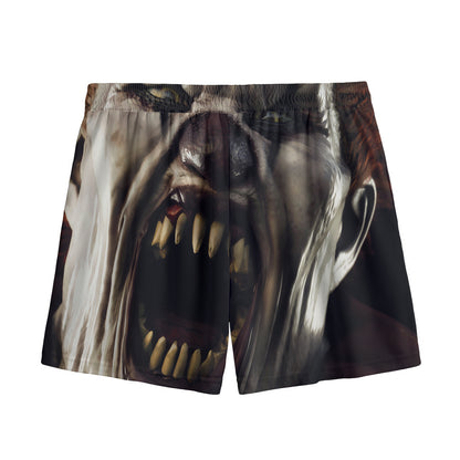 Halloween Clown Print Mesh Shorts