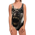 Halloween Clown Print One Piece Swimsuit