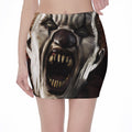 Halloween Clown Print Pencil Mini Skirt