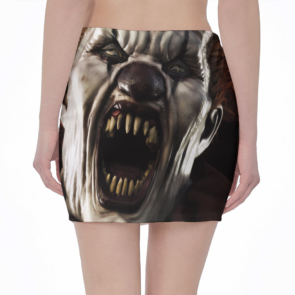 Halloween Clown Print Pencil Mini Skirt