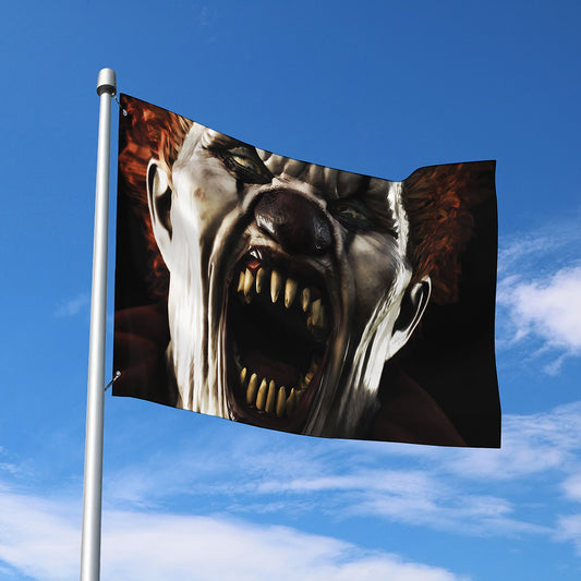 Halloween Clown Print Polyester Flag