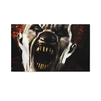 Halloween Clown Print Polyester Flag