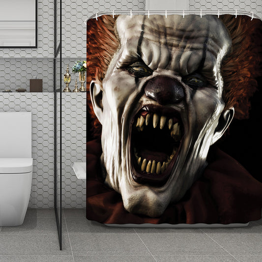 Halloween Clown Print Polyester Shower Curtain