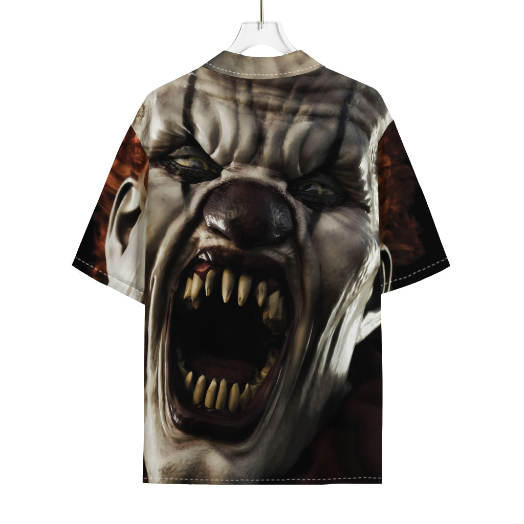 Halloween Clown Print Rayon Hawaiian Shirt