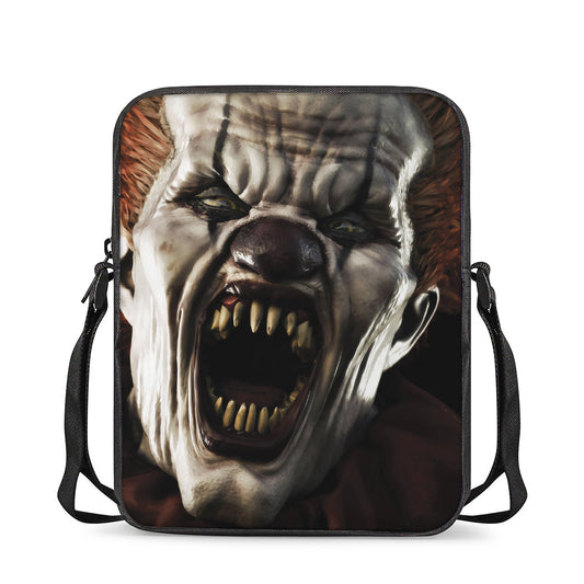 Halloween Clown Print Rectangular Crossbody Bag