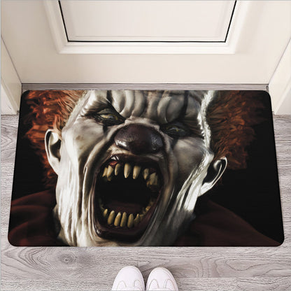 Halloween Clown Print Rubber Doormat