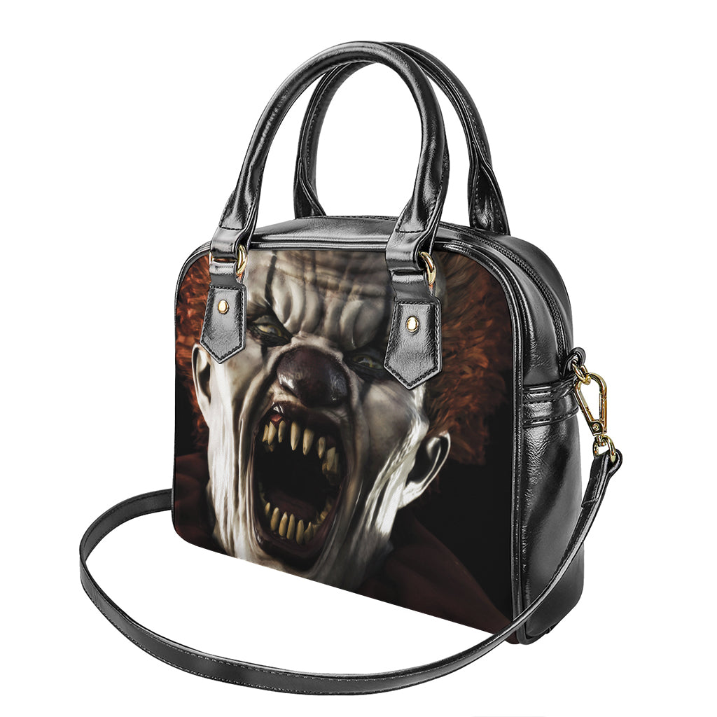 Halloween Clown Print Shoulder Handbag