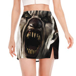 Halloween Clown Print Side Slit Mini Skirt