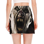 Halloween Clown Print Side Slit Mini Skirt