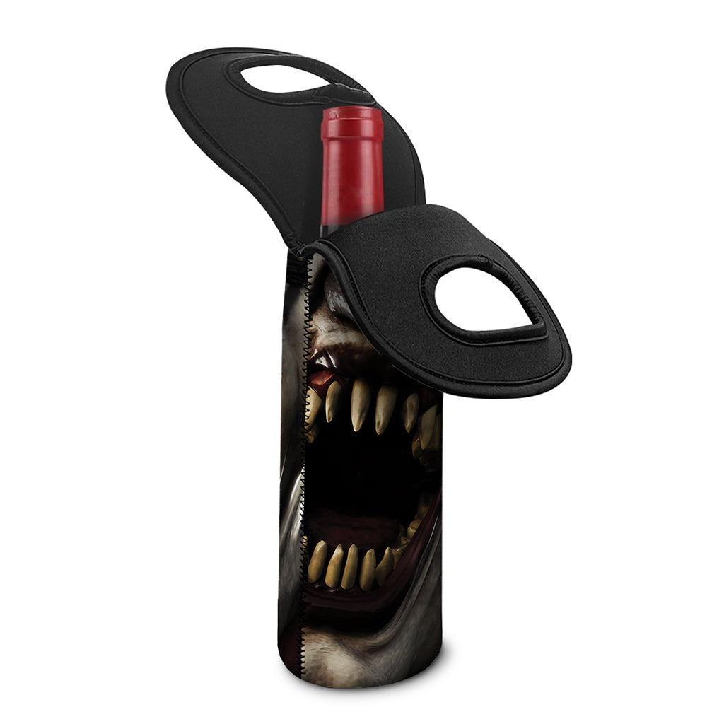 Halloween Clown Print Single Neoprene Wine Tote