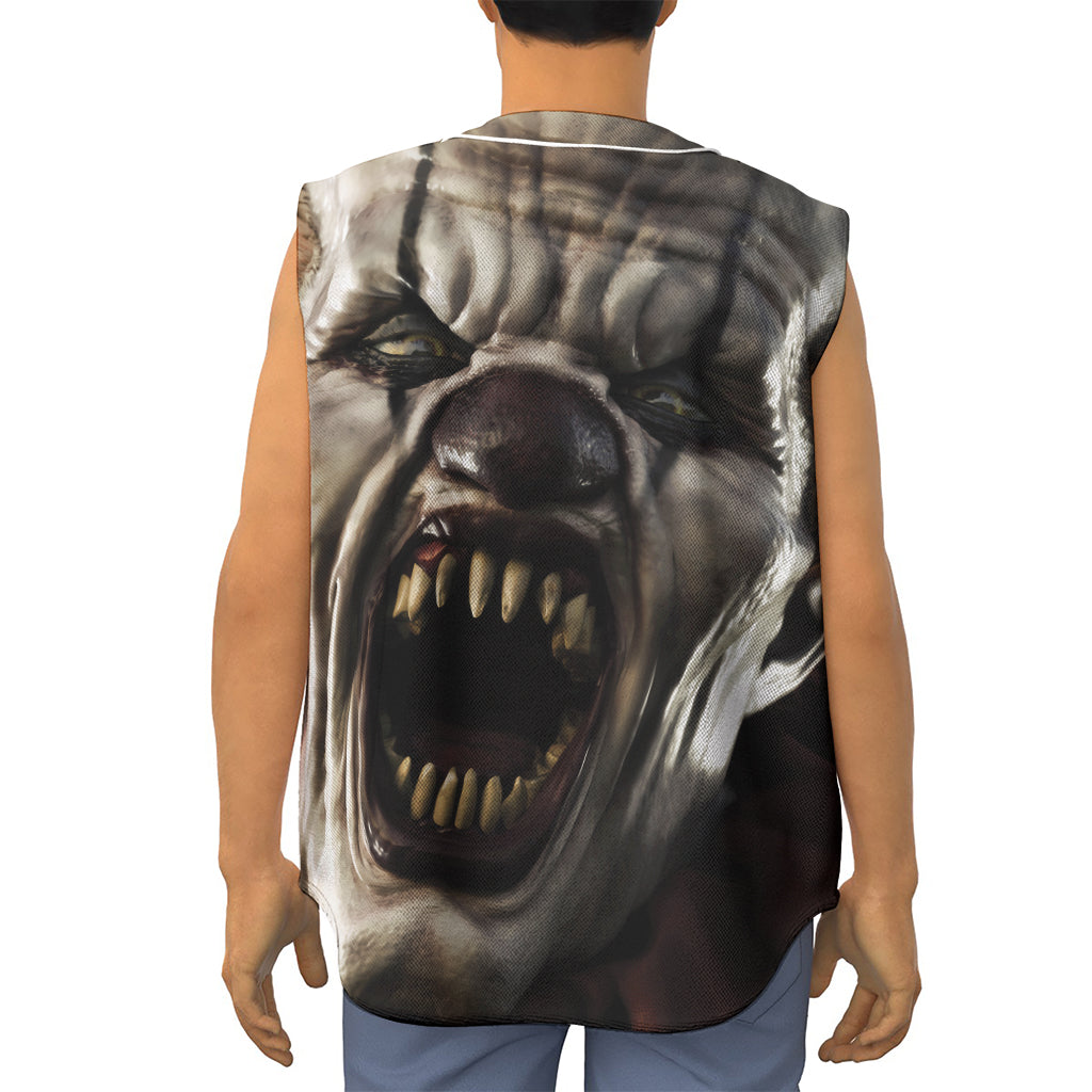 Halloween Clown Print Sleeveless Baseball Jersey