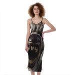 Halloween Clown Print Slim Fit Midi Cami Dress