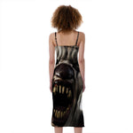Halloween Clown Print Slim Fit Midi Cami Dress