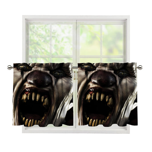 Halloween Clown Print Tier Curtains