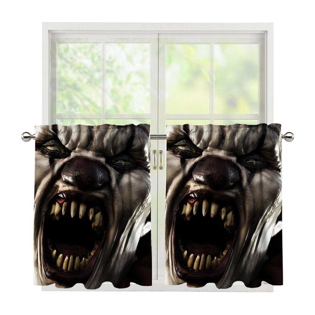 Halloween Clown Print Tier Curtains