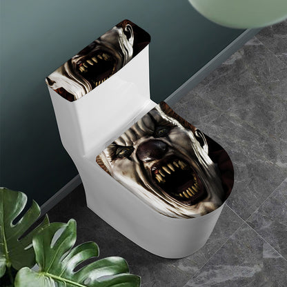 Halloween Clown Print Toilet Lid And Tank Cover Set