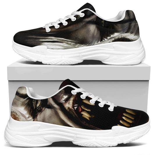 Halloween Clown Print White Chunky Shoes