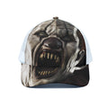 Halloween Clown Print White Mesh Trucker Hat
