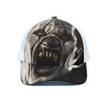 Halloween Clown Print White Mesh Trucker Cap