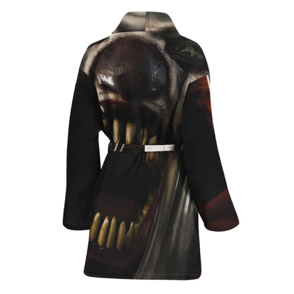 Halloween Clown Print Women's Bathrobe