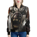 Halloween Clown Print Women's Bomber Jacket