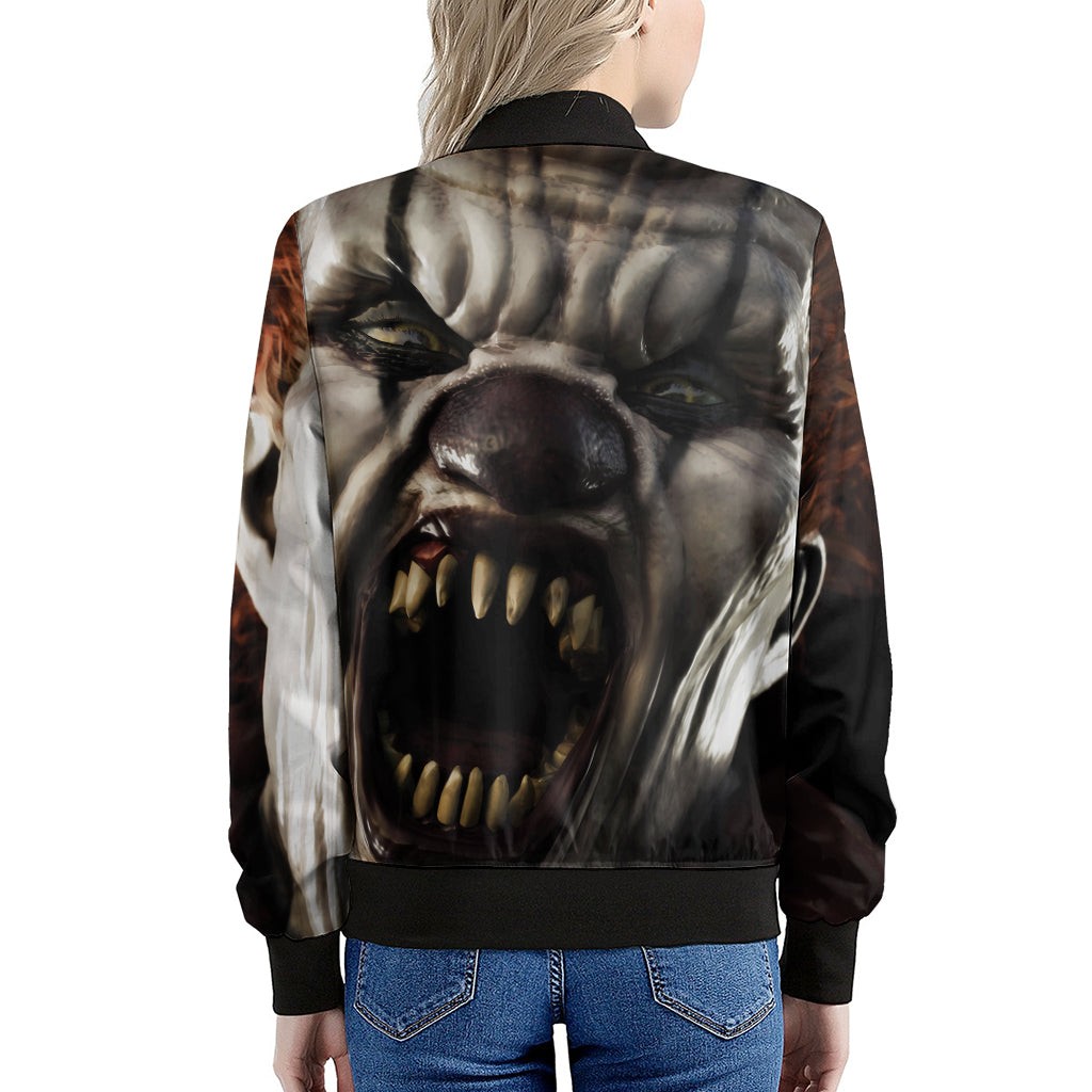 Halloween Clown Print Women's Bomber Jacket