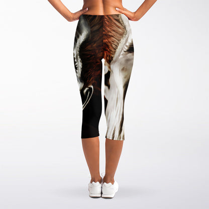 Halloween Clown Print Women's Capri Leggings