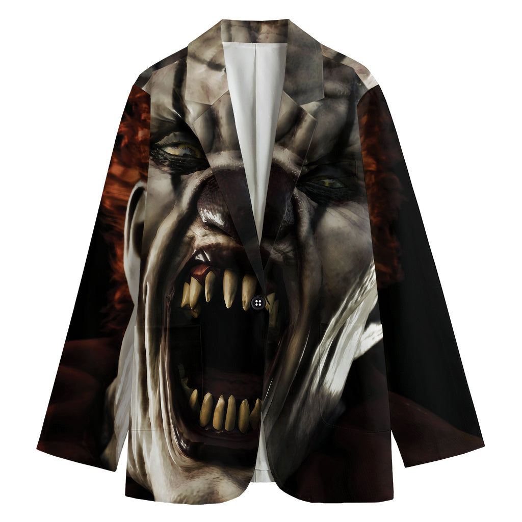 Halloween Clown Print Women's Cotton Blazer