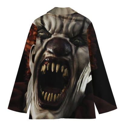 Halloween Clown Print Women's Cotton Blazer