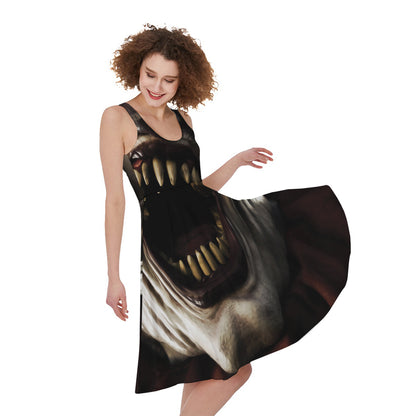Halloween Clown Print Women's Sleeveless Dress