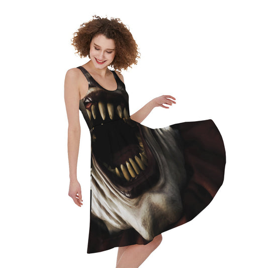 Halloween Clown Print Women's Sleeveless Dress